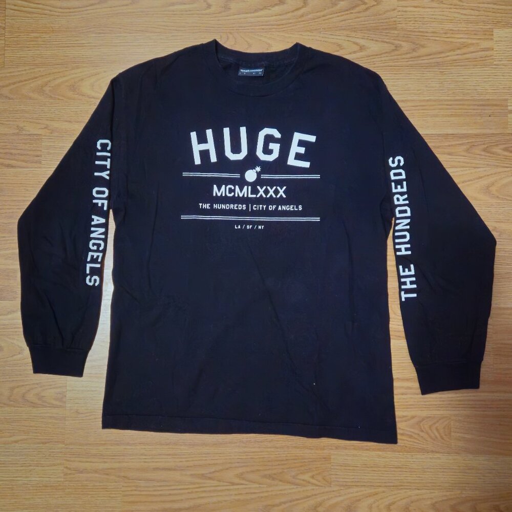 The Hundreds long sleeve black T Shirt Los Angeles The City of Angels size Large